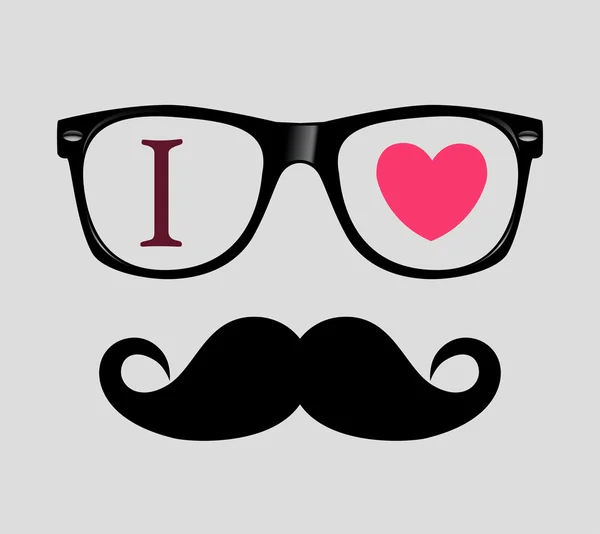 Print I love Hipster style — Stock Vector