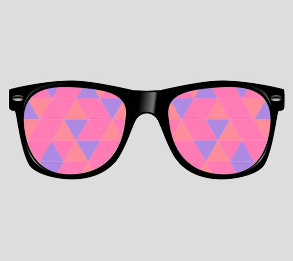 Sunglasses with abstract geometric triangles — Stock Vector
