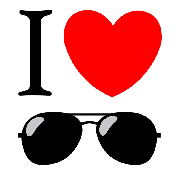 Print I love sunglasses — Stock Vector
