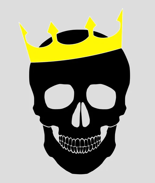 Totenkopf mit Krone — Stockvektor