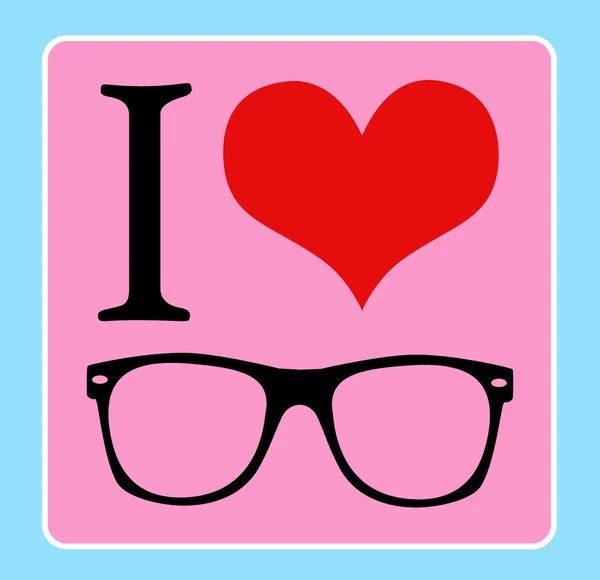 Print I love sunglasses — Stock Vector