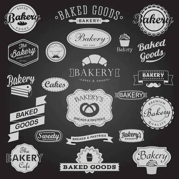 Badges et étiquettes de boulangerie — Image vectorielle