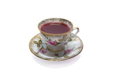 Kırmızı çay porselen fincan