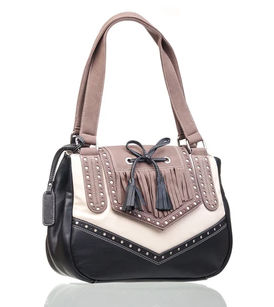 Brown female handbag over white — Stock Photo, Image