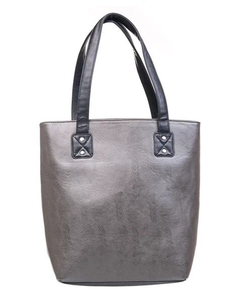 Bolso de hombro femenino gris aislado sobre blanco — Foto de Stock