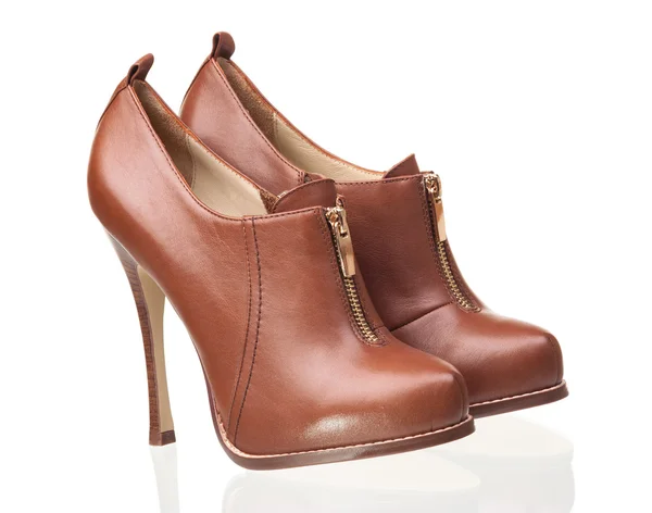 Female brown shoes — Stock Photo, Image