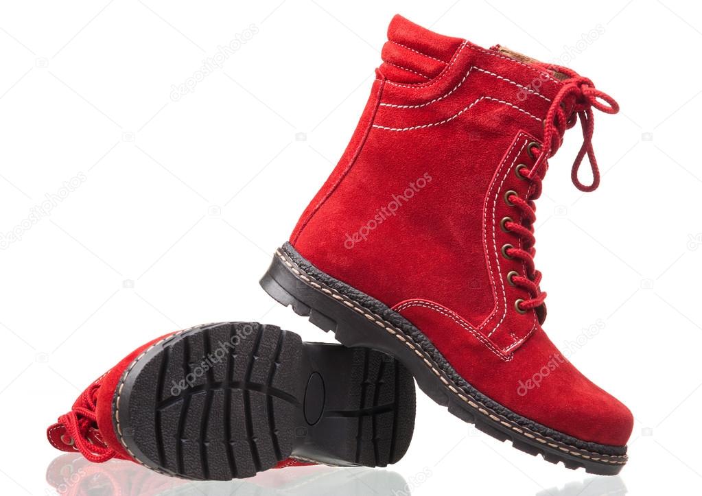 Red female boots