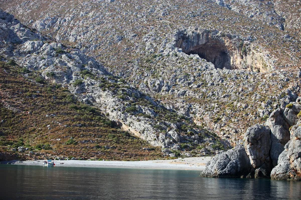 Widok sikati cave, kalymnos, Grecja — Zdjęcie stockowe