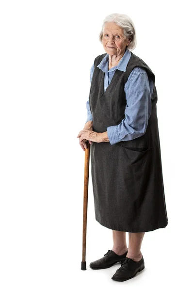 Old woman with a cane over — Stock Photo, Image