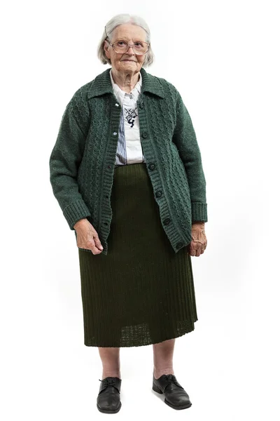 Full length of senior woman over white — Stock Photo, Image