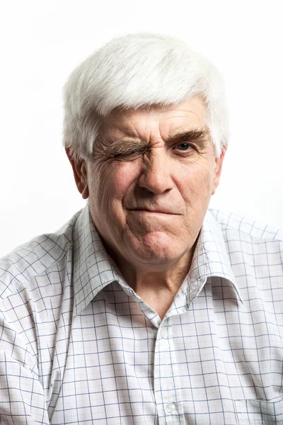 Portrait of a mature man making faces — Stock Photo, Image