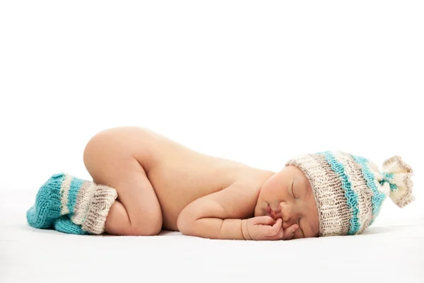 Nyfödd baby boy sover — Stockfoto