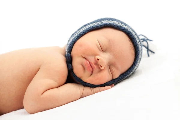 Newborn baby boy asleep — Stock Photo, Image