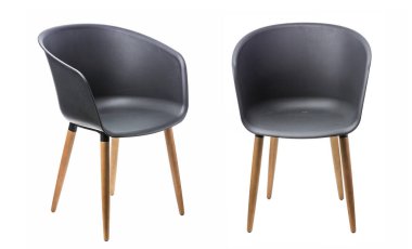 Black chairs isolated over white background