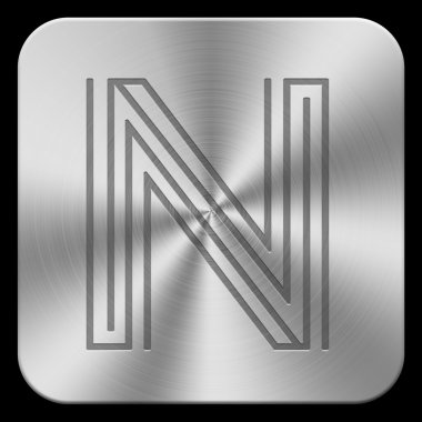 3D metal düğme harf.