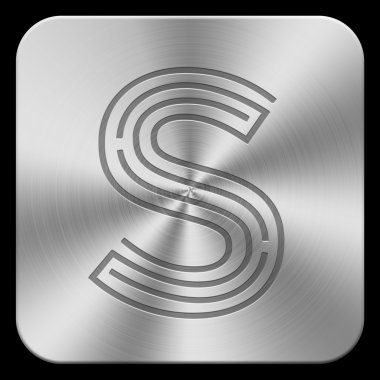 3D metal düğme harf.