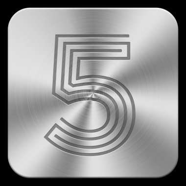 3D metal düğme numarası. (yüksek çözünürlüklü.)