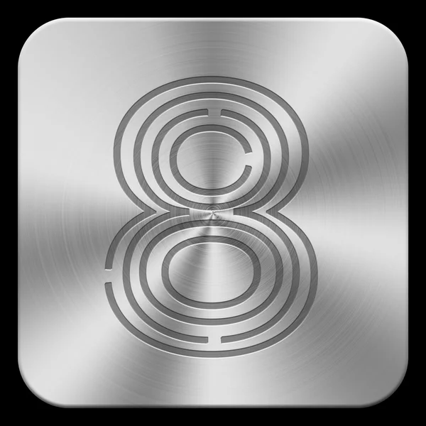 3d número de botón de metal. (de alta resolución .) —  Fotos de Stock