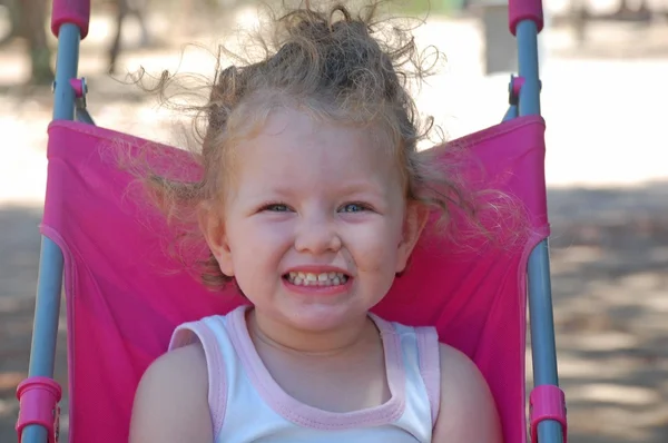 Portrait of cheerful blonde girl child. — Stock Photo, Image