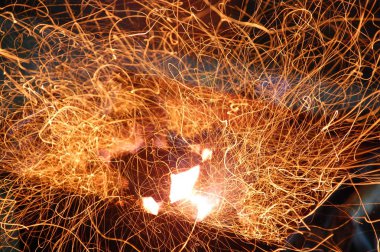 kömür ateşi karanlık gece fotoğrafı,