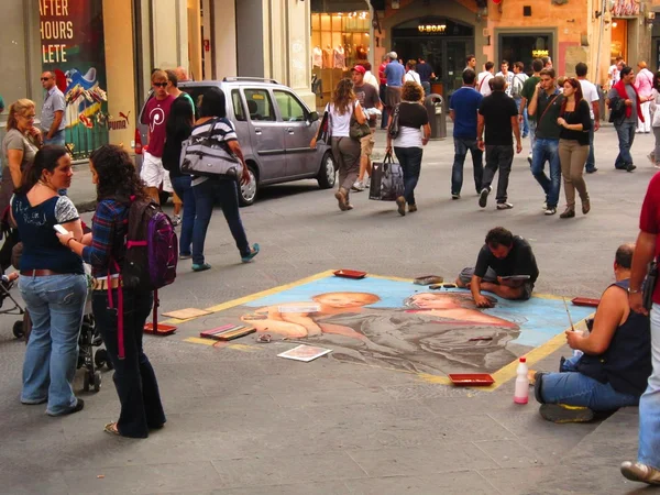 Straßenmaler - Florenz - Italien — Stockfoto