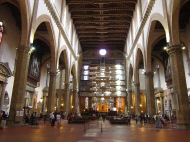 Cephe baslica di santa Maria del fiore (basilica of saint mary çiçek), ana kilise Floransa, İtalya