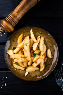 Kızarmış patates dilimleri, kızarmış patates dilimleri, Amerikan yemekleri.