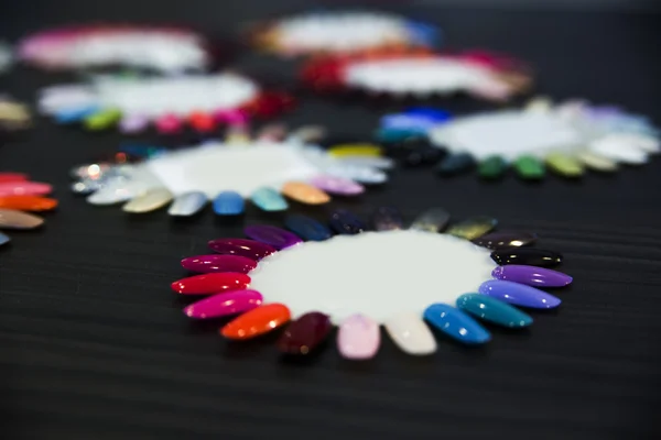 Palette of bright nail polishes — Stock Photo, Image