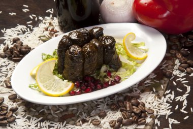 plaka ile geleneksel Arapça sarmaşık yaprakları