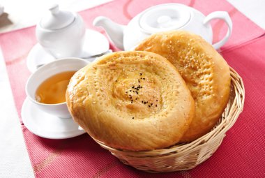 eski fırında pişmiş geleneksel Doğu whit düz ekmek