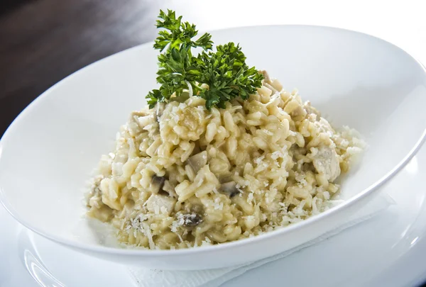 Plate of risotto traditional Italian mixed rice — Stock Photo, Image