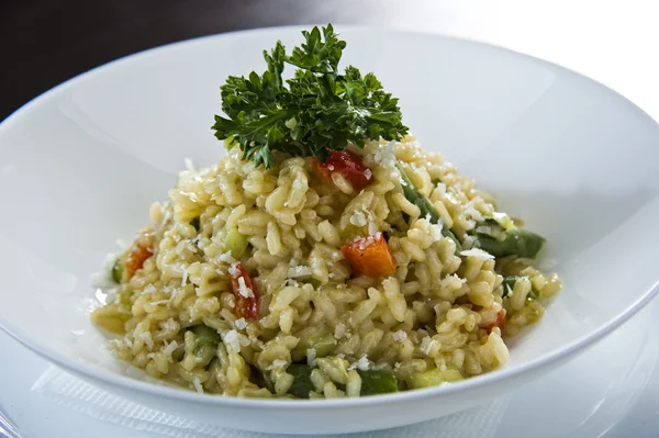 Plate of risotto traditional Italian mixed rice — Stock Photo, Image