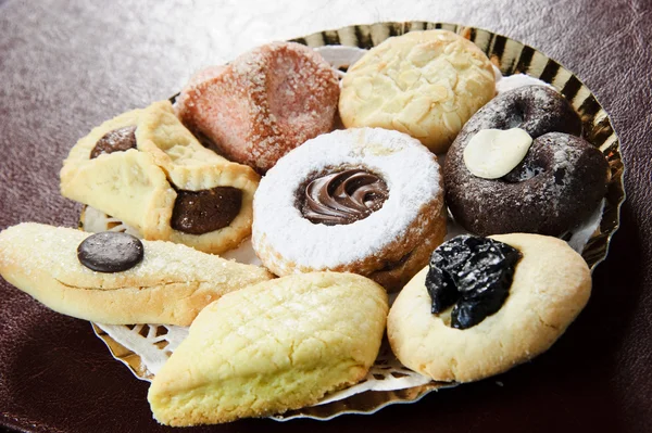 Plate of various cookies — Stock Photo, Image