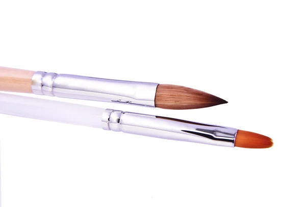 The kit of make up brushes on white background — Stock Photo, Image