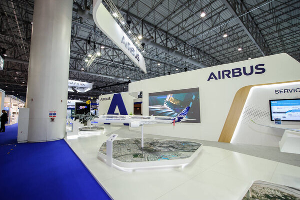 DUBAI, UAE,12 OF DECEMBER 2021:Dubai air show site. One of the biggest air show on the world.