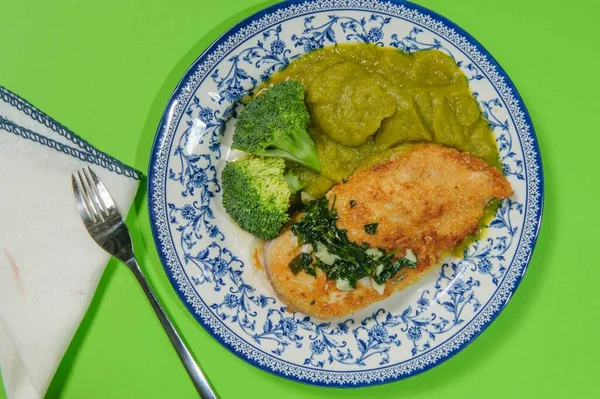 Grilled Chicken Brest Broccoli — Stock Photo, Image