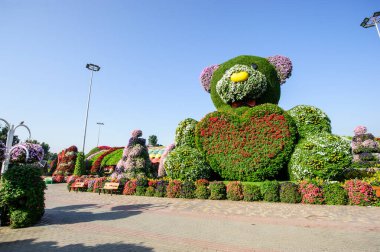 DUBAI, BAE - 28 Mart, Dubai Mucize Bahçesi, 16 Şubat 2022. 45 milyondan fazla çiçek var..