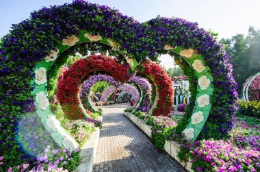DUBAI, BAE - 28 Mart, Dubai Mucize Bahçesi, 16 Şubat 2022. 45 milyondan fazla çiçek var..