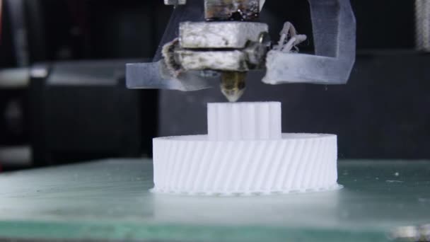Driedimensionale Drukmachine Printer Tijdens Het Werk — Stockvideo