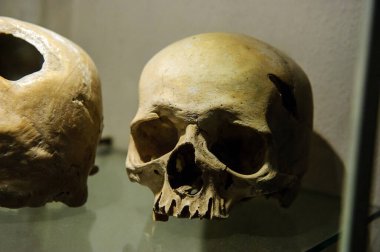 Kutna Hora, Çek Cumhuriyeti - Mayıs 11919: All Saints Kilisesi 'nde çukur ve kemik yapısı