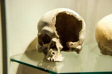 Kutna Hora, Çek Cumhuriyeti - Mayıs 11919: All Saints Kilisesi 'nde çukur ve kemik yapısı