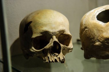 Kutna Hora, Çek Cumhuriyeti - Mayıs 11919: All Saints Kilisesi 'nde çukur ve kemik yapısı