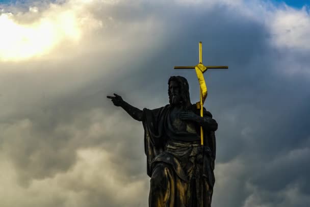 Sejarah Yesus Pemakaman Praha Tua Republik Ceko — Stok Video