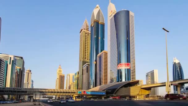 Dubai Emiratos Árabes Unidos Agosto 2022 Señales Tráfico Salidas Sheikh — Vídeos de Stock