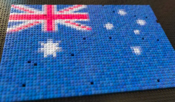 おもちゃのレンガはオーストラリアの旗を形成し、概念的な3Dレンダリング — ストック写真