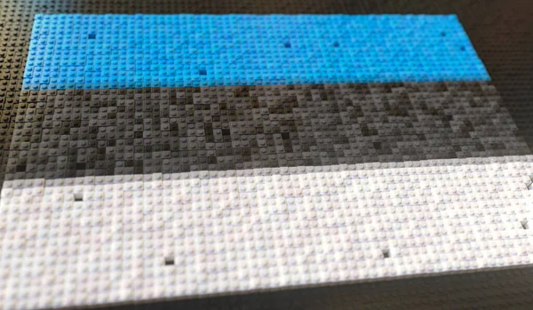 Plastové hračky bloky skládají vlajku Estonska, 3D vykreslování — Stock fotografie