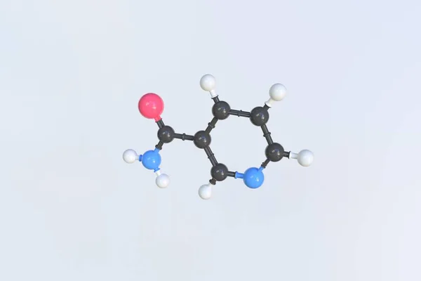 Vitamin-b3-Molekül aus Kugeln, isoliertes molekulares Modell. 3D-Rendering — Stockfoto