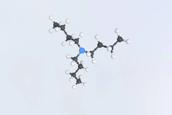 Molecule of tributylamine, isolated molecular model. 3D rendering — Stock Photo, Image