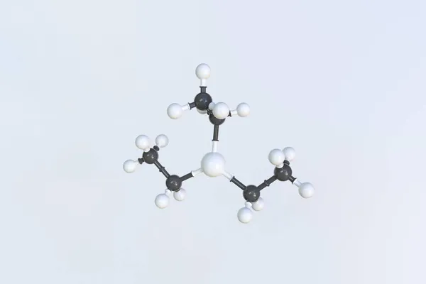 Trietilalüminyum molekül, izole edilmiş moleküler model. 3B görüntüleme — Stok fotoğraf