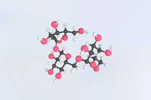 Toplardan yapılmış Raffinose molekülü, izole edilmiş moleküler model. 3B görüntüleme — Stok fotoğraf